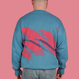 1980's Blue Jazz Knit Sweater