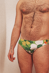 Green 70's Floral Couch Swim Brief