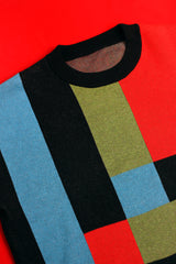 RGB Grid Block Knit Sweater