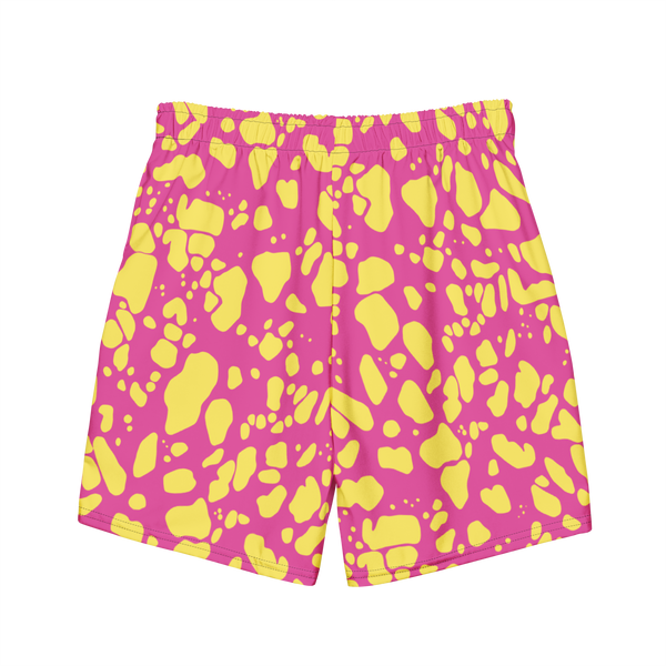 Pink & Yellow Speckle Swim Trunks