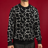 Black and White Giraffe Knit Sweater