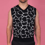 Black & White Giraffe Knit Sweater Vest