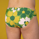 Green 70's Floral Couch Swim Brief