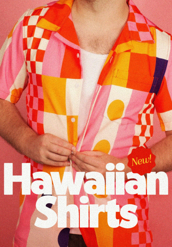 Funky retro pattern hawaiian shirts great for lgbt, queer, and nonbinary people