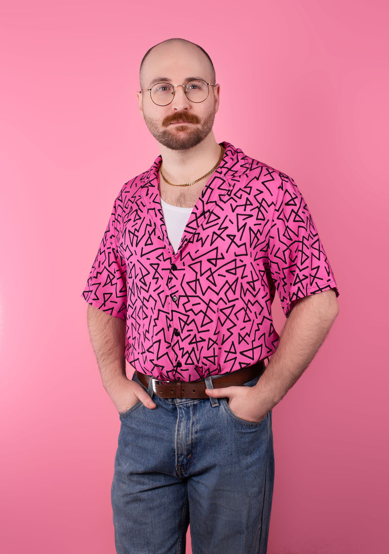 Pink Zig-zag Hawaiian Shirt