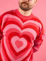 Radial Heart Knit Sweater