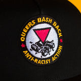 Retro Gay Pride Queers Bash Back Flat Bill Snapback