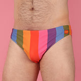 Pastel Rainbow Stripe Swim Brief
