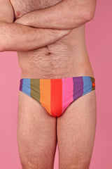 Pastel Rainbow Stripe Swim Brief