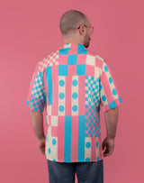 Transgender Pride Patchwork Button-Up Shirt