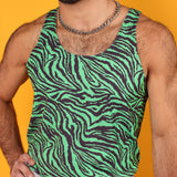 Wavy Green Zebra Gym Tank