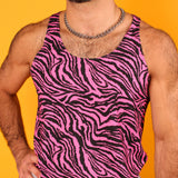 Pink Wavy Zebra Gym Tank