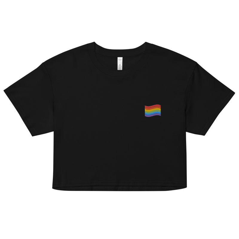 LGBT Pride Flag Embroidered Crop Top