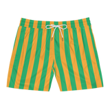 Yellow & Green Striped Swim Trunks