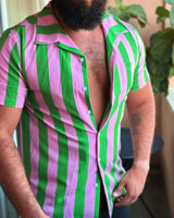 Strongman Striped Button-Up Shirt