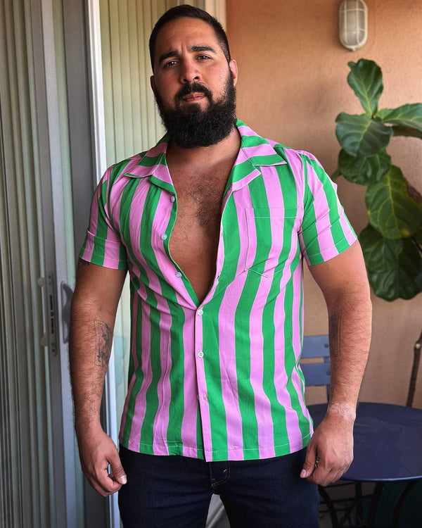 Strongman Striped Hawaiian Shirt