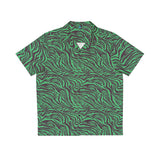 Green Wavy Zebra Hawaiian Shirt
