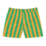 Yellow & Green Striped Swim Trunks