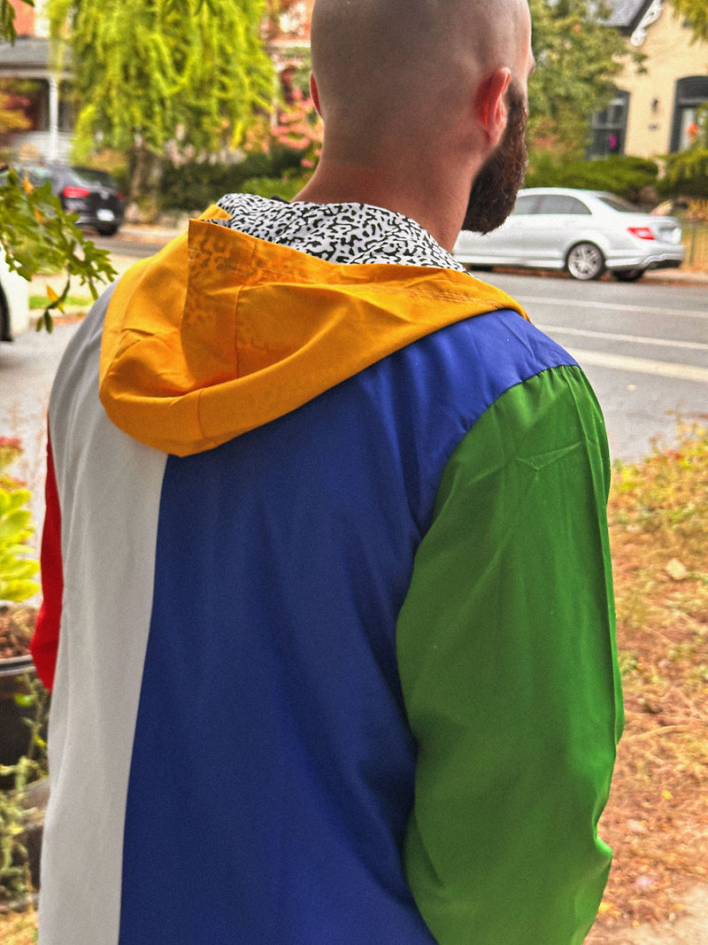 80's Memphis Color Block Windbreaker