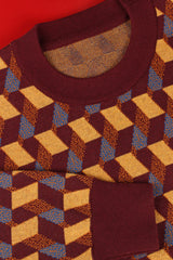 3D Geometric Knit Sweater