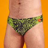 Warped Animal Print Swim Brief