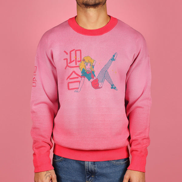 8-Bit Anime Girl Knit Sweater