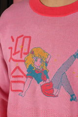 8-Bit Anime Girl Knit Sweater