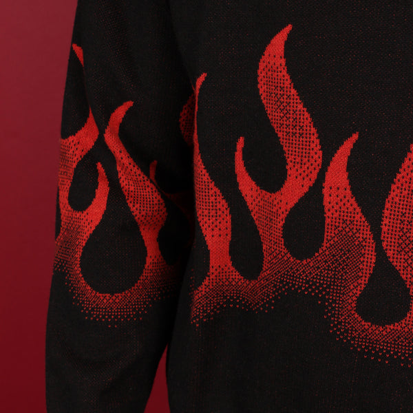 Y2K Flames Knit Sweater