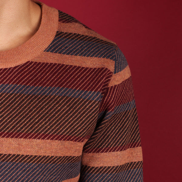 Tan & Brown Striped Knit Sweater