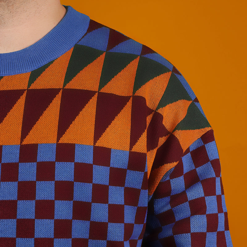 90's Geometric Knit Sweater