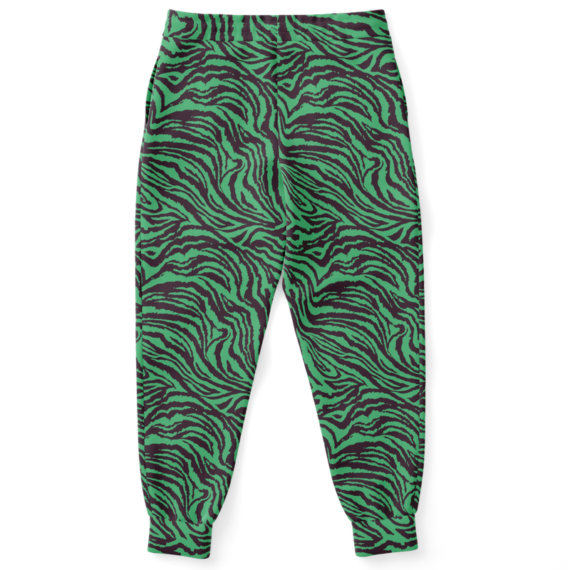 Green Wavy Zebra Joggers