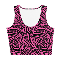 Pink Wavy Zebra Crop Tank