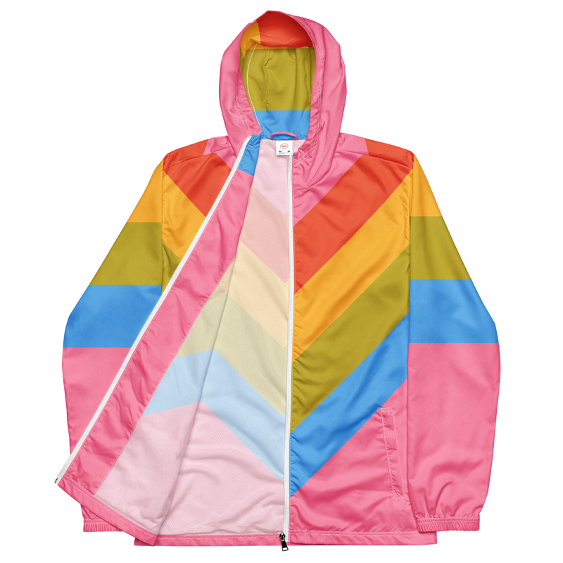 80's Retro Rainbow Windbreaker