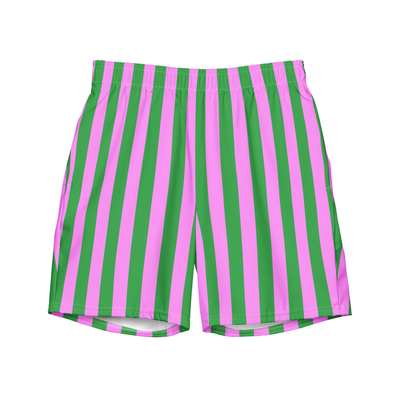 Strongman Striped Swim Trunks