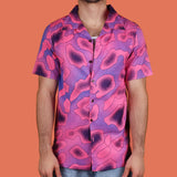 Pink & Purple Amoeba Hawaiian Shirt - Smedium (Sample Sale)