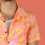 Pink & Orange Amoeba Hawaiian Shirt - Smedium (Sample Sale)