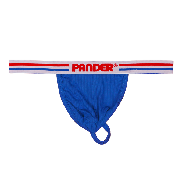 Cobalt Blue Pander Ribbed Thong