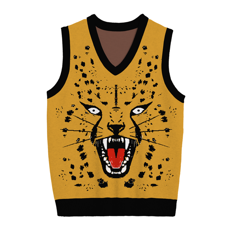 The Cheetah Knit Sweater Vest