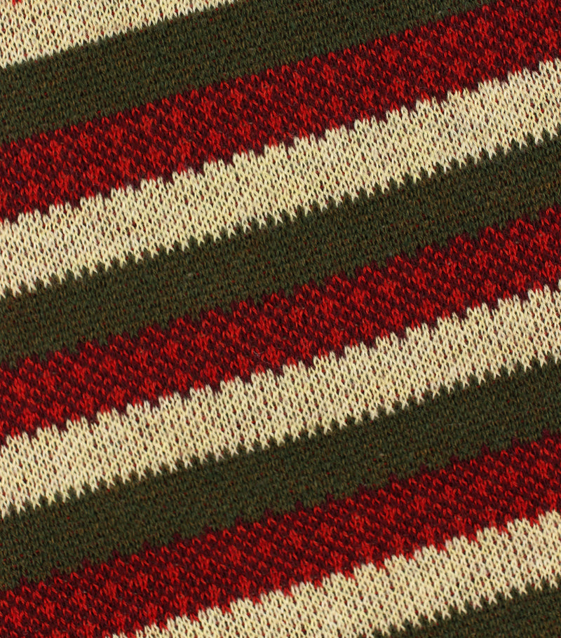 Red & Green Striped Knit Sweater Vest