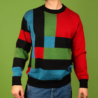 RGB Grid Block Knit Sweater