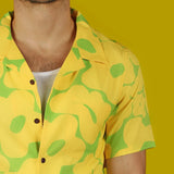 Green & Yellow Flowers Hawaiian Shirt - Smedium (Sample Sale)