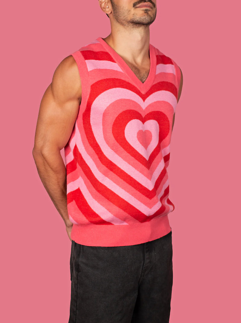 Radial Heart Sweater Vest - XL (Sample Sale)