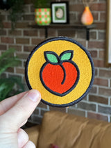 Peach Emoji Embroidered Patch