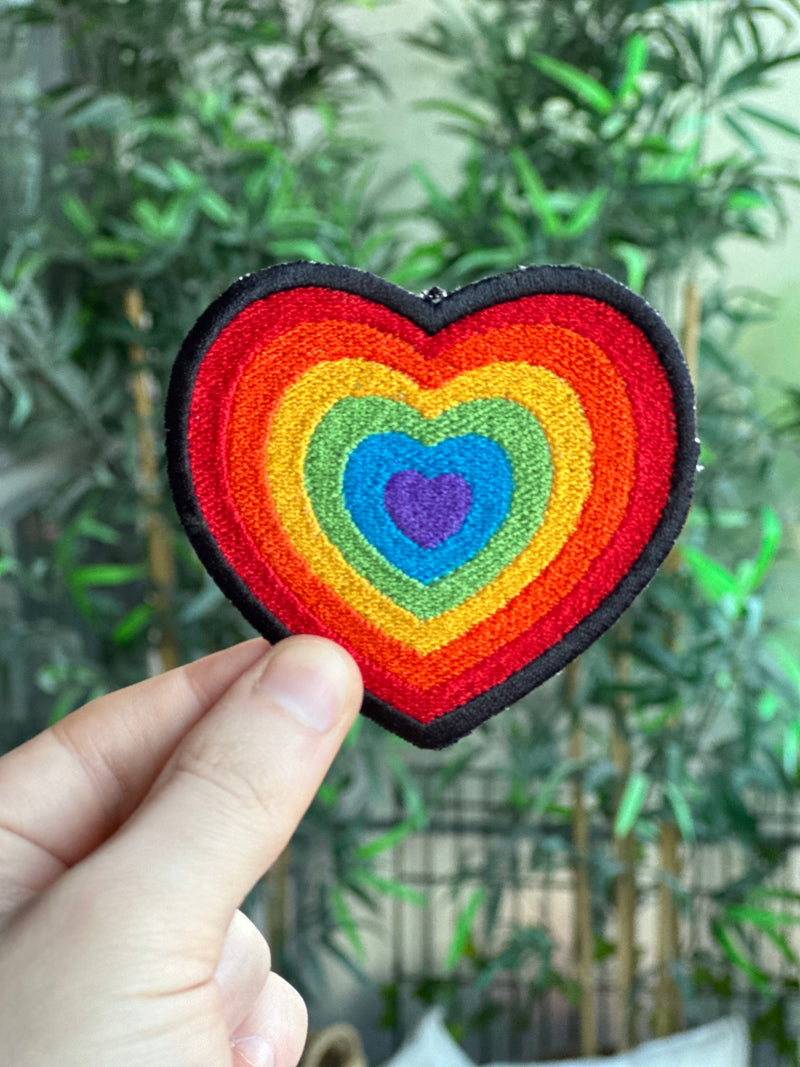 Rainbow Heart Embroidered Patch – Pander Shirts