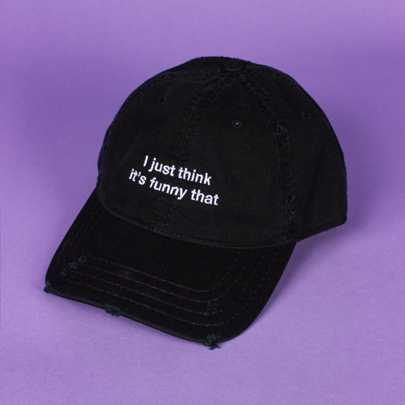 I Just Think it's Funny Hat, Distressed - Black (Sample Sale)