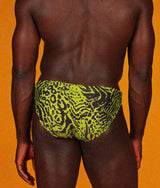 Warped Animal Print Swim Brief