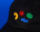 geometric 80's memphis colorful hat closeup