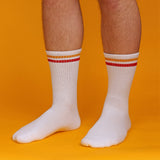 Mustard & Red Striped Socks