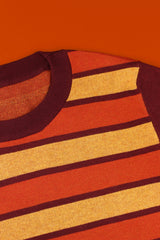 70's Orange Striped Knit Sweater