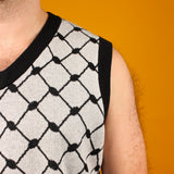 B&W Keffiyeh Knit Sweater Vest